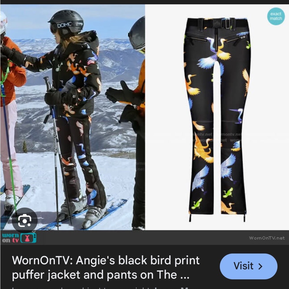 Black Bird Print Women's Pants